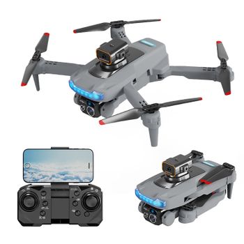 Dron P15 Con Cámara Dual 4k Evitación De Obstáculos De 360° (2 Baterías - Duración De La Batería: 20 Min - Gris)