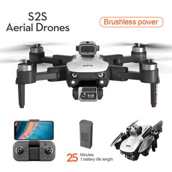 S2s Mini Drone Con Cámara Dual 6k, Cuadricóptero Plegable Sin Escobillas (1 Batería - Duración De La Batería: 25 Min - Blanco)