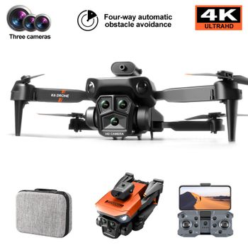 Dron K6 Max Con Tres Cámaras Evitación De Obstáculos De 360° (2 Baterías - Duración De La Batería: 15 Min - Gris)
