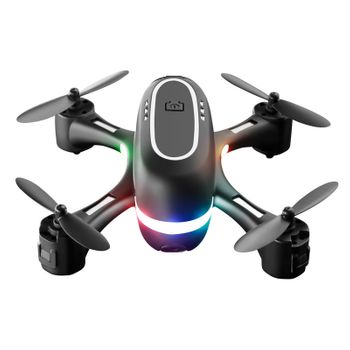 H28 Mini Dron Con Luz Led De Colores Con Cámara Única 480p (1 Batería - Duración De La Batería: 8 Min - Negro)