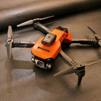 Dron Plegable K6 Pro Con Cámara Única 4k Evitación De Obstáculos De 360° (2 Baterías - Duración De La Batería: 15 Min - Naranja)