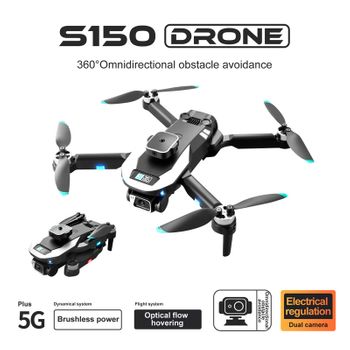 Dron Sin Escobillas S150 Con Cámara Dual 4k Evitación De Obstáculos De 360° (1 Baterías - Duración De La Batería: 18 Min - Negro)