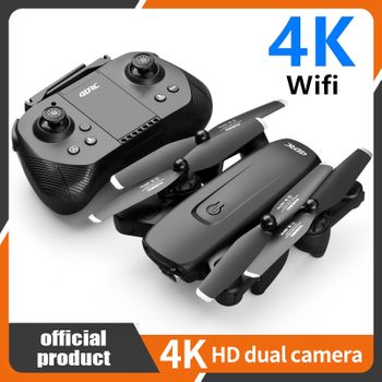 Dron Plegable V12 Con Cámara Dual 4k (1 Batería - Duración De La Batería: 18 Min - Negro)