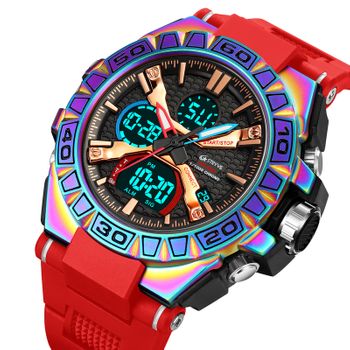 Veanxin Smartwatch Colorido Luminoso Electrónico Impermeable Reloj Deportivo -rojo