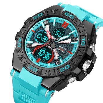 Veanxin Smartwatch Colorido Luminoso Electrónico Impermeable Reloj Deportivo -azul