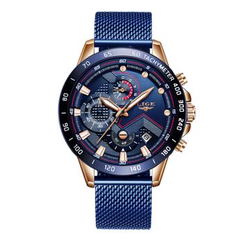 Veamxin Reloj Deportivo Luminoso Para Hombre Con Movimiento De Cuarzo Para Exteriores -azul