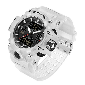 Veanxin Reloj Electrónico Deportivo Impermeable Luminoso Simple Para Jóvenes -blanco