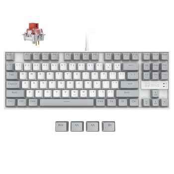 Teclado Mecánico Hub Interruptores Rojos 3inus Kebohub Ee01 Gris