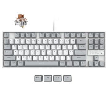 Teclado Mecánico Hub Interruptores Marrones 3inus Kebohub Ee01 Gris