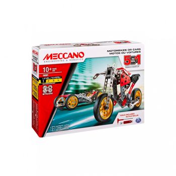 Meccano Coche Y Moto 5 Modelos