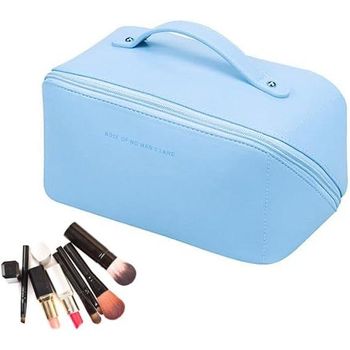 Neceser Para Mujer, Bolsa De Maquillaje Con Asa, Bolsa De Maquillaje Impermeable De Pu