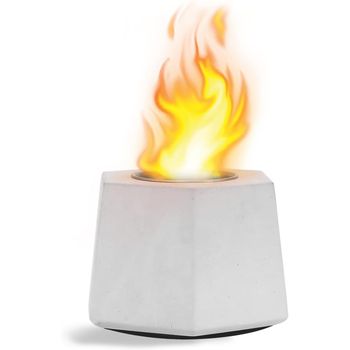 Chimenea Portátil De Bioetanol, Chimenea De Mesa, Para Interior Y Exterior, Con Cámara De Combustión De Acero Inoxidable, Color Blanco