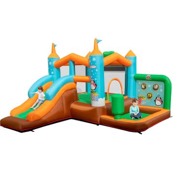 Castillo Hinchable, Castillo Hinchable Grande Para 3-12 Años, Tobogán, Trampolín, Costway 335 X 300 X 200 Cm