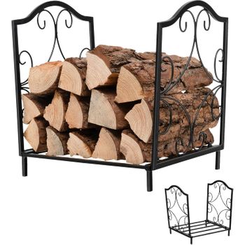 Estante Para Leña, Soporte De Acero De Para Leña Para La Chimenea Costway 45 X 32 X 40 Cm