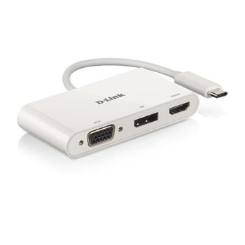 D-link Conversor Usb-c A Vga/hdmi/displayport/suministro Ele