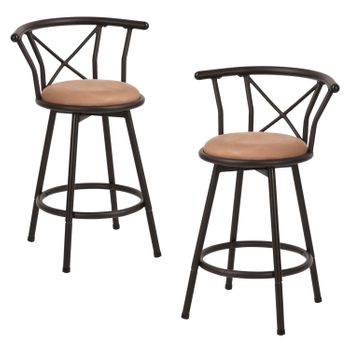 Set 2 Taburetes De Bar Industriales Asiento Giratorio 360° Meubles Cosy 63cm