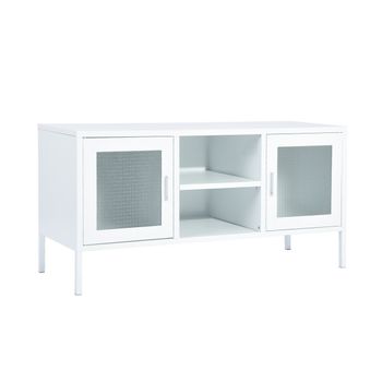 Mueble Tv Con 2 Puertas Metal Y Cristal Meubles Cosy 120*40*58cm