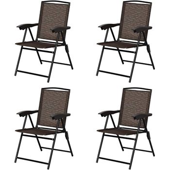 Set De 4 Sillas Plegables Para Patio, Silla Portátil Resistente A La Intemperie Costway 69 X 54 X 43 Cm