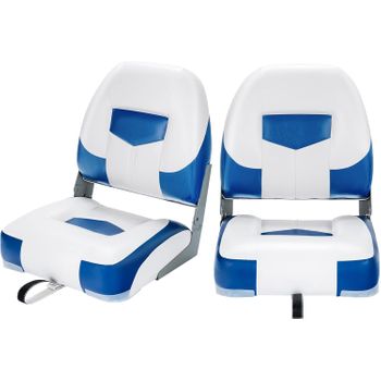 Set De 2 Asiento De Barco, Sillas Plegables Con Tira De Fijaci贸n Larga, Costway 50 X 42 X 52 Cm Azul Oscuro