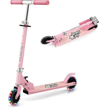 Patinete Infantil Con 2 Ruedas Intermitentes Φ110 Mm/scooter Led Costway 33 X 67 X 79 Cm Rosa