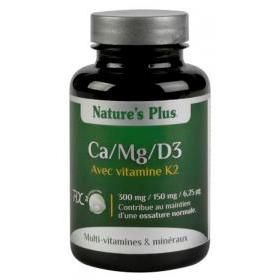 Calcio, Magnesio, Vit D3 Y K2 Nature's Plus, 30 Comprimidos