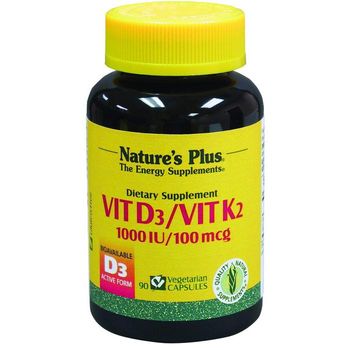 Vitamina D3 / K2 Nature's Plus, 90 Cápsulas