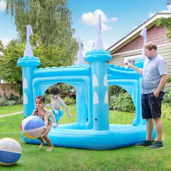 Teamson Kids Piscina Inflable/pelopincho Castillo Azul Para Niños Tk-48271b-uk/e