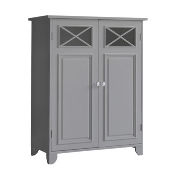 Armario Mueble De Baño Dawson De Madera Gris Ehf-6841g 33 X 86,4 X 66 Cm