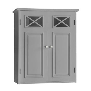 Mueble De Baño De Pared 2 Puertas De Madera Gris Ehf-6810g 17,8 X 61 X 50,8 Cm