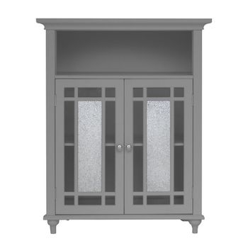 Windsor Mueble De Baño Gris De Madera Puertas Dobles Ehf-529g 61 X 17,8 X 55,9 Cm