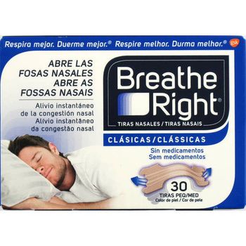 Tiras Nasales Breathe Right Pequeñas Y Medianas 30 Uds