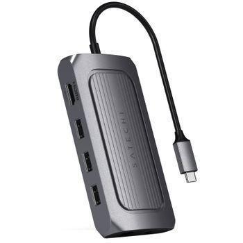 Hub Usb C A Hdmi, 3x Usb, Usb-c 100w, Ethernet, Tarjetas, Audio Jack Satechi