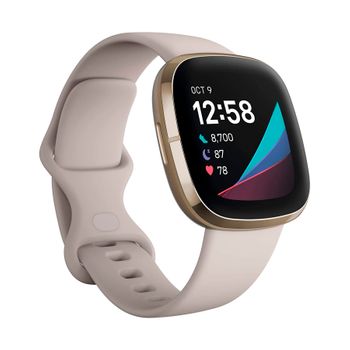 Fitbit Sense Blanco/dorado Smartwatch Asistentes Google Y Alexa Gps Estrés Frecuencia Sueño Temperatura