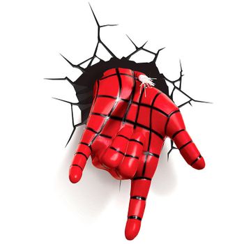 Lampara Led 3d Pared Mano Spiderman Marvel