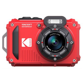 Kodak Pixpro Wpz2 - Cámara Digital Compacta De 16mp, Resistente Al Agua Hasta 15 Profundidades, A Prueba De Golpes, Vídeo 720p, Pantalla Lcd De 2,7" - Batería Li-ion - Rojo