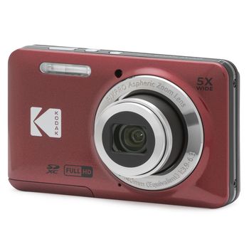 Kodak Pixpro Fz55 - Cámara Digital De 16 Megapíxeles, Zoom Óptico 5x, Pantalla Lcd De 2,7", Estabilizador Óptico, Vídeo Full Hd 720p, Ión-litio - Rojo