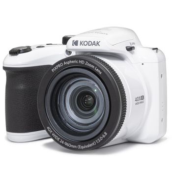 Kodak Pixpro Astro Zoom Az405 - Cámara Digital Bridge, Zoom X40, Gran Angular De 24 Mm, 20 Megapíxeles, Lcd De 3", Vídeo Full Hd 1080p, Ois, Pila Aa - Blanco