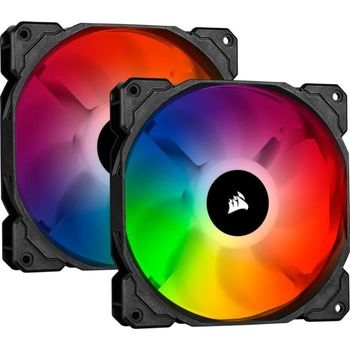 Ventilador Corsair Icue Sp120 Rgb Pro - Diámetro 120 Mm - Led Rgb - Paquete Doble Con Nodo