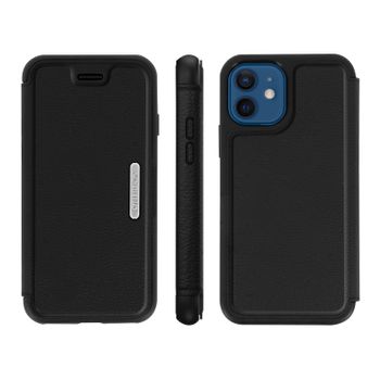 Funda Iphone 12 Mini Otterbox Tarjetero Piel Auténtica Serie Strada - Negro