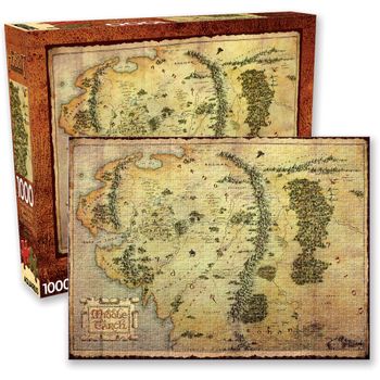 Puzzle De 1000 Piezas El Señor De Los Anillos El Hobbit Mapa Tierra Media