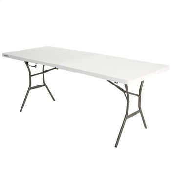 Mesa Blanca Plegable Transportable Silvera Con Asa 180 X 75 X 74 Cm con  Ofertas en Carrefour