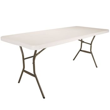 Mesa Rectangular Patas Plegables Crema 185x76x74 Cm Lifetime