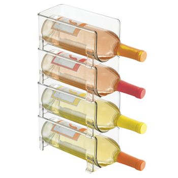 Estantería De Plástico Para Vino - 4 Unidades - Transparente - Mdesign