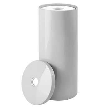 Organizador De Plástico Para 3 Rollos De Papel Higiénico, Tapa, Paquete De 2, Gris Claro - Mdesign