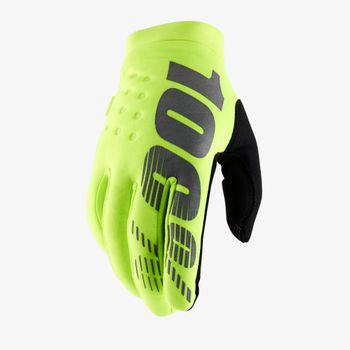 100% Brisker Glove Fluo Yellow