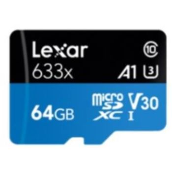 Tarjeta De Memoria Micro Sd Lexar Microsd 64gb C10 U3 633x 95r 45w