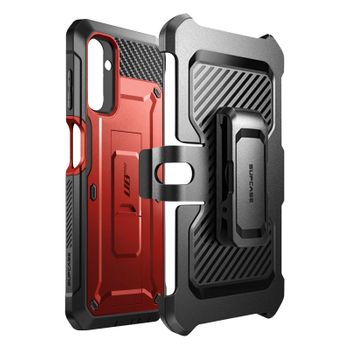 Carcasa Supcase Para Samsung A14 5g Antigolpes Soporte Clip Cinturón – Rojo