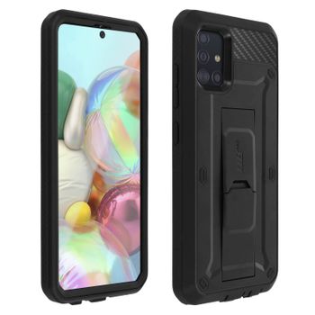 Funda Samsung Galaxy A71 + Clip Para Correa Unicorn Beetle Pro Supcase - Negro