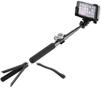 Palo selfie - Selfie stick/trípode extensible con control remoto Bluetooth  INF, negro