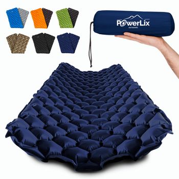 Colchoneta Hinchable Ultraligera Con Bolsa De Transporte Y Kit De Reparación Azul Marino Powerlix